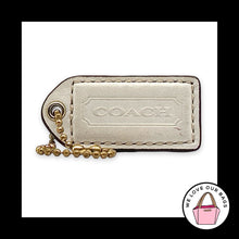 Load image into Gallery viewer, COACH Y2K VINTAGE Hang Tag 2" Chalk White Leather Bag Charm Keychain Fob Brass
