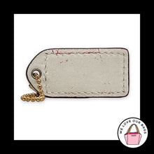 Load image into Gallery viewer, COACH Y2K VINTAGE Hang Tag 2" Chalk White Leather Bag Charm Keychain Fob Brass
