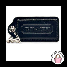 Load image into Gallery viewer, COACH HANG TAG 2.5" Black Patent Leather Bag Charm Keychain Fob Nickel Large
