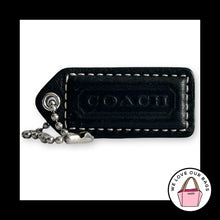 Load image into Gallery viewer, COACH Y2K VINTAGE Hang Tag 2" Black Leather Bag Charm Keychain Fob Nickel Medium
