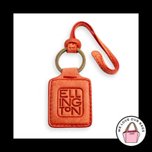 Load image into Gallery viewer, Vintage Y2K ELLINGTON Bag Charm Orange Leather Strap Loop Keychain Hang Tag Fob
