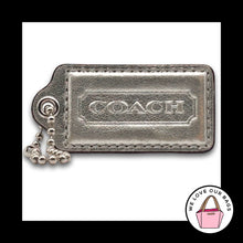 Load image into Gallery viewer, COACH HANG TAG Bag Charm Keychain Fob Silver Metallic Leather Nickel 2.5" Large
