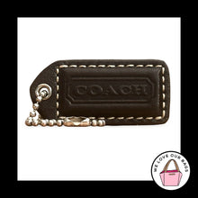 Load image into Gallery viewer, COACH Y2K VINTAGE Hang Tag 2" Mahogany Brown Leather Bag Charm Keychain Fob
