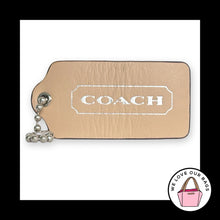 Load image into Gallery viewer, Rare COACH HANG TAG 2.5" Beechwood Buff Tan Leather Bag Charm Keychain Fob Large
