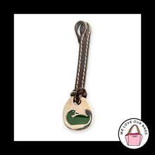Load image into Gallery viewer, VINTAGE Y2K DOONEY &amp; BOURKE Green Duck Dark Brown Leather Fob Bag Charm Hang Tag
