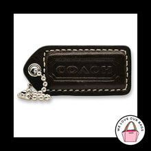 Load image into Gallery viewer, COACH Y2K VINTAGE Hang Tag 2" Dark Brown &amp; Black Leather Bag Charm Keychain Fob
