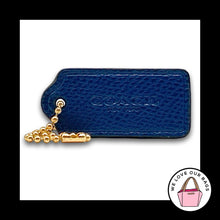 Load image into Gallery viewer, COACH HANG TAG 2" Bag Charm Keychain New York Blue Pebbled Leather Brass Medium
