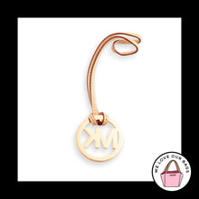 Load image into Gallery viewer, MICHAEL KORS Rose Gold Tan Natural Leather Strap Bag Charm Hang Tag Keychain Fob
