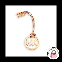 Load image into Gallery viewer, MICHAEL KORS Rose Gold Tan Natural Leather Strap Bag Charm Hang Tag Keychain Fob
