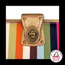 Load image into Gallery viewer, COACH Y2K VINTAGE 65th Anniversary Legacy Stripe Turnlock Planner Agenda Wallet
