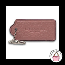 Load image into Gallery viewer, COACH HANG TAG 2" Bag Charm Keychain Fob New York Pink Pebbled Leather Nickel
