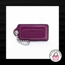 Load image into Gallery viewer, 2.5&quot; Large COACH PURPLE PATENT LEATHER NICKEL FOB BAG CHARM KEYCHAIN HANG TAG
