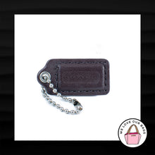 Load image into Gallery viewer, 1.5&quot; Small COACH BROWN LEATHER NICKEL KEY FOB CHARM KEYCHAIN HANG TAG WRISTLET
