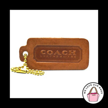 Load image into Gallery viewer, 2.25&quot; COACH VINTAGE LEATHERWARE British Tan Brown Fob Bag Charm Keychain HangTag
