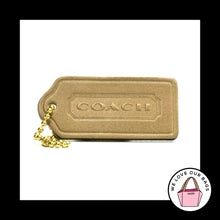 Load image into Gallery viewer, RARE 2.25&quot; COACH VINTAGE Khaki Leather Brass Fob Bag Charm Keychain Hang Tag

