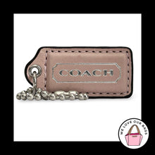 Load image into Gallery viewer, Limited Edition COACH HANG TAG 2" Pink Silver Bag Charm Keychain Fob Leather
