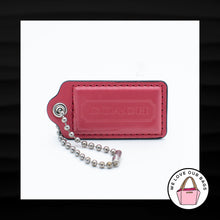 Load image into Gallery viewer, 2.5&quot; Large COACH PINK PATENT LEATHER NICKEL KEY FOB BAG CHARM KEYCHAIN HANG TAG
