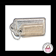 Load image into Gallery viewer, 2 pc LOT COACH JULIA GOLD LEATHER &amp; PLASTIC FOB BAG CHARM KEYCHAIN HANGTAG 15013
