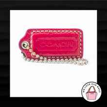 Load image into Gallery viewer, 2&quot; Medium COACH Pink Patent Leather Nickel Key Fob Bag Charm Keychain Hang Tag
