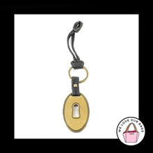 Load image into Gallery viewer, FOSSIL Green LEATHER STRAP Loop Gold Brass Key Fob Bag Charm Keychain Hang Tag
