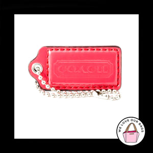 2" Medium COACH Pink PATENT LEATHER Nickel Key Fob Bag Charm Keychain Hang Tag