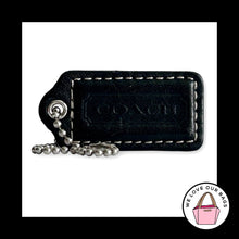 Load image into Gallery viewer, COACH HANG TAG 2" Black Leather Bag Charm Keychain Fob Nickel Medium
