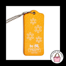 Load image into Gallery viewer, COACH MAGNET NOVELTY Hang Tag Logo Yellow Daisy Flower Floral Leather Bag Charm
