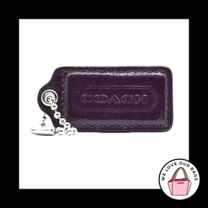 2.25" Large COACH Purple Patent Leather Nickel Fob Bag Charm Keychain Hang Tag