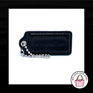 2.25" Medium COACH Black Patent Leather Nickel Fob Bag Charm Keychain Hang Tag