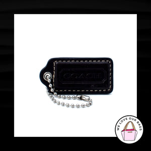 2" Medium COACH DARK BROWN Leather Nickel Key Fob Bag Charm Keychain Hang Tag