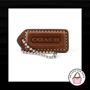 2" Medium VINTAGE COACH Tabac Brown Leather Key Fob Bag Charm Keychain Hang Tag