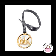 Load image into Gallery viewer, NEW MICHAEL KORS DARK BROWN MAHOGANY LEATHER STRAP FOB BAG CHARM KEYCHAIN TAG

