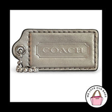 Load image into Gallery viewer, COACH HANG TAG 2.5" Silver Metallic Matte Leather Bag Charm Keychain Fob Large
