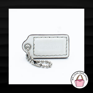 1.5" Small COACH WHITE PATENT LEATHER FOB BAG CHARM KEYCHAIN HANGTAG WRISTLET