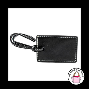 COACH Black LEATHER LUGGAGE ID Strap Loop Key Fob Bag Charm Keychain Hang Tag