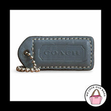 Load image into Gallery viewer, COACH Y2K VINTAGE Hang Tag 2" Blue &amp; Brown Leather Bag Charm Keychain Fob Medium
