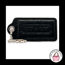 Load image into Gallery viewer, COACH HANG TAG 2.5" Black Patent Leather Bag Charm Keychain Fob Nickel Large
