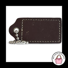 Load image into Gallery viewer, COACH HANG TAG 2.5" Saddle Brown &amp; Mahogany Leather Bag Charm Keychain Fob Large
