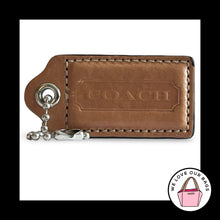 Load image into Gallery viewer, COACH HANG TAG 2.5" Saddle Brown &amp; Mahogany Leather Bag Charm Keychain Fob Large
