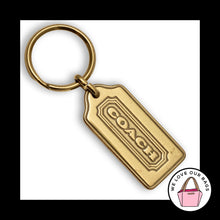 Load image into Gallery viewer, RARE VINTAGE COACH Brass Hang Tag Keychain Thick Gold Metal Key Fob Bag Charm
