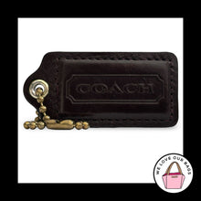 Load image into Gallery viewer, COACH HANG TAG 2.5" Mahogany Brown Leather Bag Charm Keychain Fob Nickel Large
