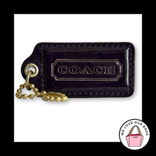 Load image into Gallery viewer, Rare COACH POPPY HANGTAG 2.5" Purple Patent Leather Bag Charm Keychain Fob Large
