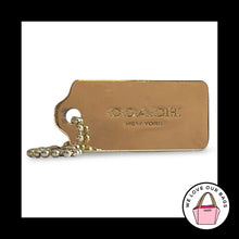 Load image into Gallery viewer, COACH NEW YORK Hang Tag 1.75" Gold Brass Metal Bag Charm Keychain Fob Medium
