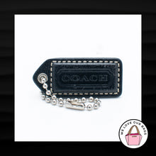 Load image into Gallery viewer, 2&quot; Medium COACH BLACK LEATHER NICKEL KEY FOB BAG CHARM KEYCHAIN HANG TAG
