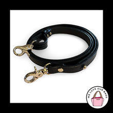 Load image into Gallery viewer, BRAHMIN BAG STRAP Black Exotic Leather Gold Replacement Purse Crossbody Shoulder
