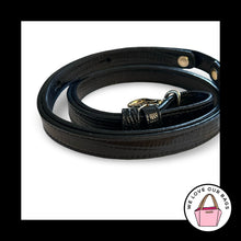 Load image into Gallery viewer, BRAHMIN BAG STRAP Black Exotic Leather Gold Replacement Purse Crossbody Shoulder
