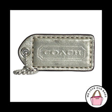 Load image into Gallery viewer, COACH Y2K VINTAGE Hang Tag 2" Light Gold Metallic Leather Bag Charm Keychain Fob
