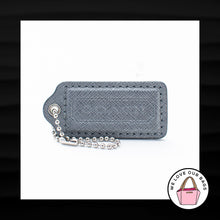 Load image into Gallery viewer, 2.25&quot; Medium COACH GRAY CROSSGRAIN LEATHER NICKEL FOB BAG CHARM KEYCHAIN HANGTAG
