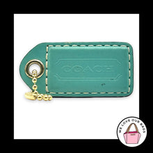 Load image into Gallery viewer, COACH Y2K VINTAGE Hang Tag 2.5" Blue Bag Charm Keychain Fob Leather Brass Large
