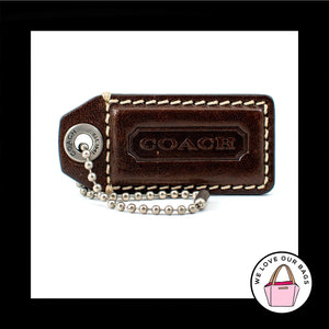 Rare VINTAGE COACH RIVET Mahogany Brown Leather Fob Bag Charm Keychain Hang Tag